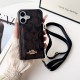 Coach Crossbody Strap Phone Case with Card Holder - Signature Print & Two Tone Border (iPhone & Samsung Galaxy)