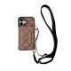 Coach Crossbody Strap Phone Case with Card Holder - Signature Print & Black Border (iPhone & Samsung Galaxy)