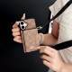 Coach Crossbody Strap Phone Case with Card Holder - Signature Print & Black Border (iPhone & Samsung Galaxy)