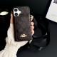 Coach Crossbody Strap Phone Case with Card Holder - Signature Print & Black Border (iPhone & Samsung Galaxy)