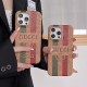 Gucci Cork-textured Luxury iPhone Case – Web Stripe (PC & leather)