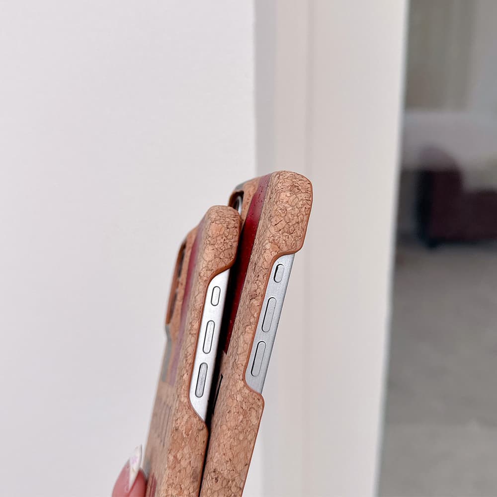 Gucci Cork-textured Luxury iPhone Case – Web Stripe (PC & leather)