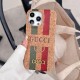 Gucci Cork-textured Luxury iPhone Case – Web Stripe (PC & leather)