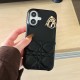 DIOR Cannage Quilted Leather Designer iPhone Case with Gold D.I.O.R. Charm