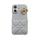 DIOR Cannage Quilted Leather Designer iPhone Case with Gold D.I.O.R. Charm