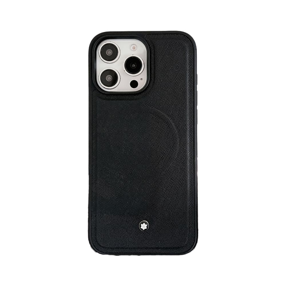 Montblanc Iconic White Star Logo Luxury iPhone Case - Premium Leather (Wireless Charging Compatible)