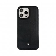 Montblanc Iconic White Star Logo Luxury iPhone Case - Premium Leather (Wireless Charging Compatible)