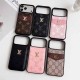 Louis Vuitton & Gucci Flip Card Holder iPhone Case with Gold Logo