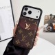 Louis Vuitton & Gucci Flip Card Holder iPhone Case with Gold Logo