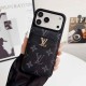 Louis Vuitton & Gucci Flip Card Holder iPhone Case with Gold Logo