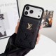 Louis Vuitton & Gucci Flip Card Holder iPhone Case with Gold Logo