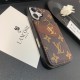 Louis Vuitton & Gucci Flip Card Holder Designer iPhone Case - Monogram/GG Print & Gold Logo