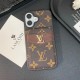 Louis Vuitton & Gucci Flip Card Holder Designer iPhone Case - Monogram/GG Print & Gold Logo