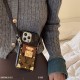 Louis Vuitton Lock Closure Card Slot Luxury iPhone Case - Monogram Print with Detachable Strap
