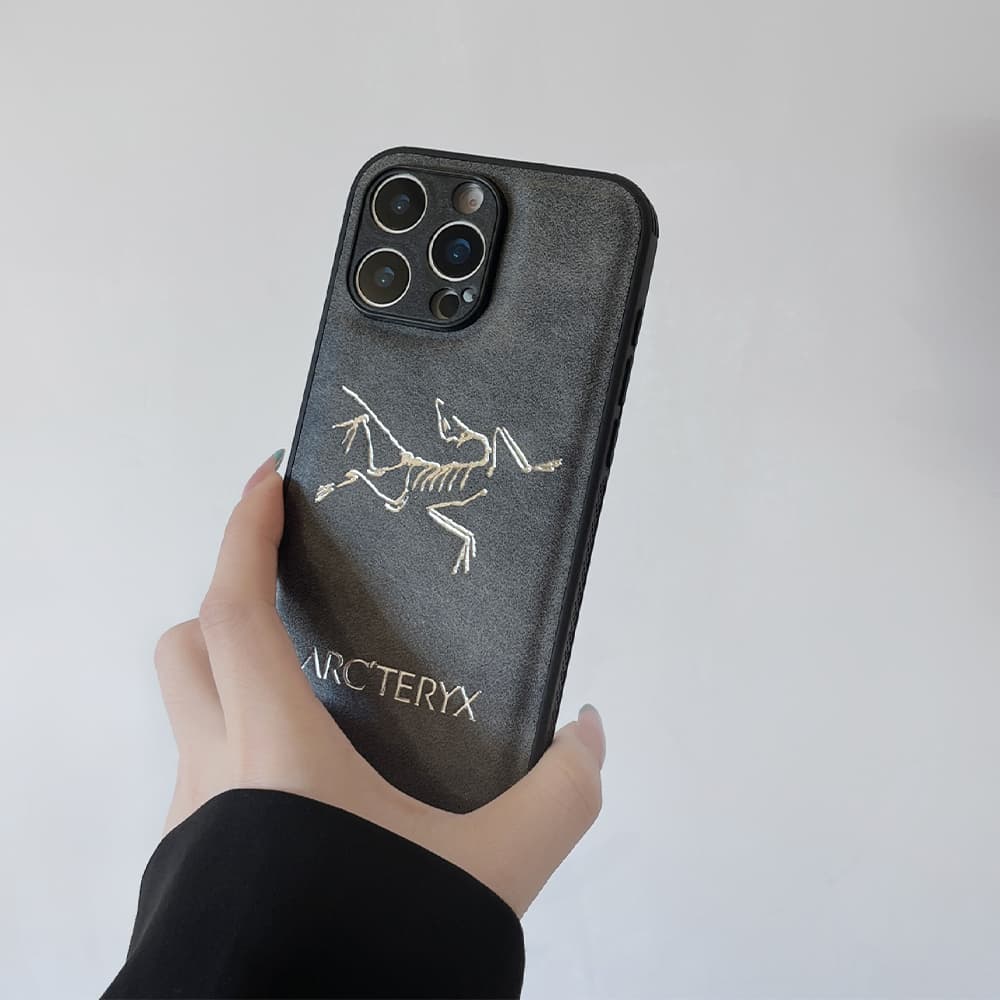 ARC'TERYX Foil-Stamped Logo Designer iPhone Case - Premium Leather