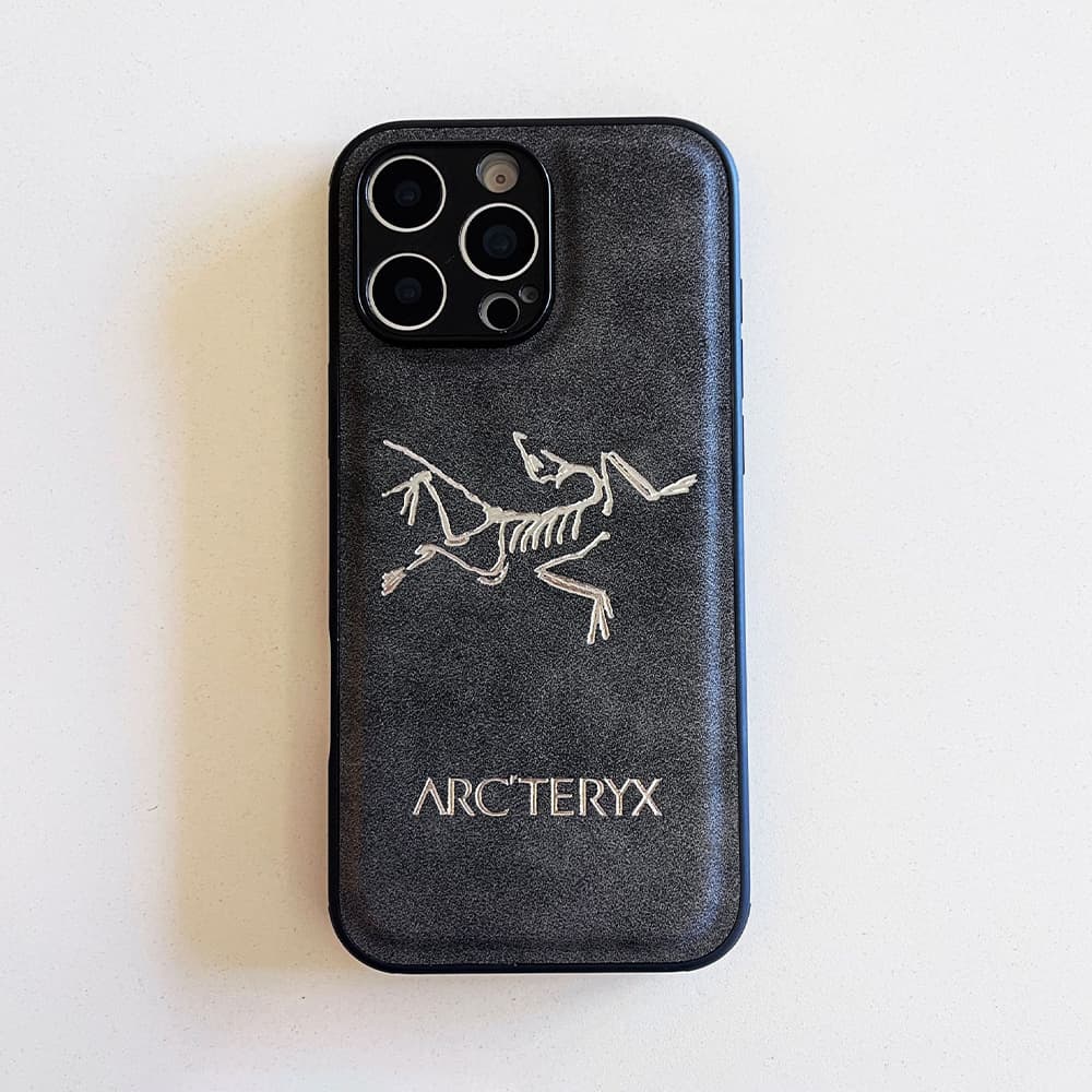 ARC'TERYX Foil-Stamped Logo Designer iPhone Case - Premium Leather