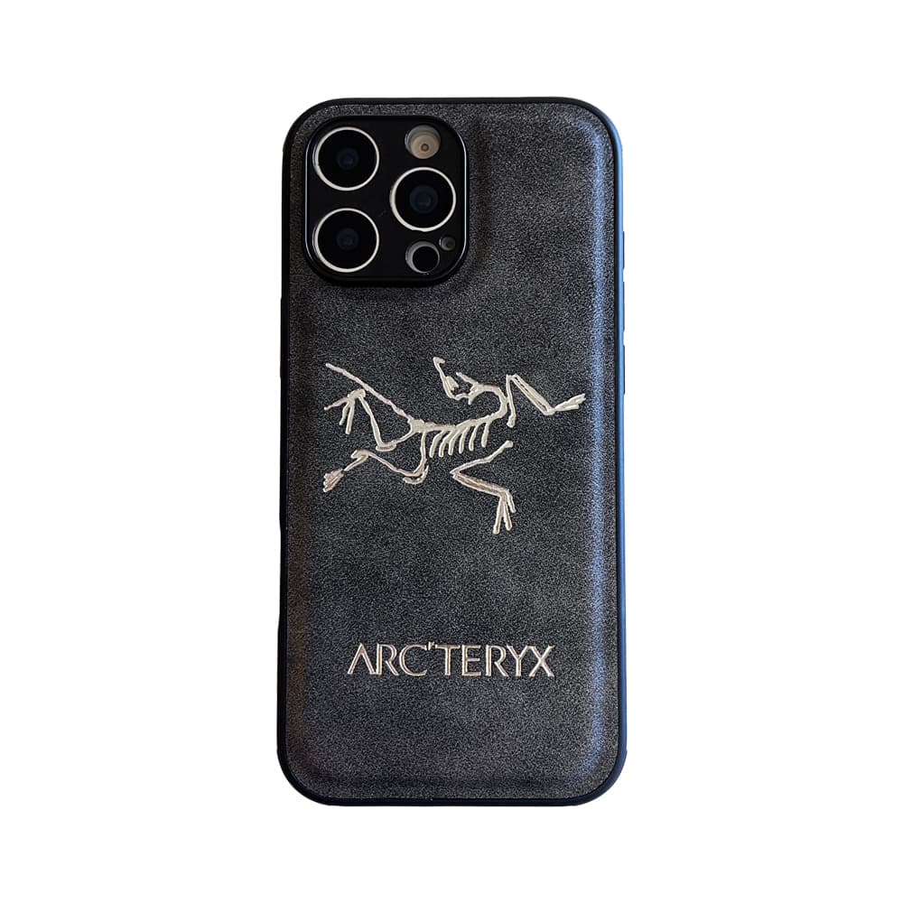 ARC'TERYX Foil-Stamped Logo Designer iPhone Case - Premium Leather