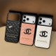 CHANEL CC Logo With Crystal Accents Designer iPhone Case - Diamond Quilted Leather