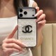 CHANEL CC Logo With Crystal Accents Designer iPhone Case - Diamond Quilted Leather