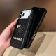 CHANEL CC Logo With Crystal Accents Designer iPhone Case - Diamond Quilted Leather
