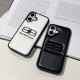 Balenciaga 3D Embossed BB Logo Designer iPhone Case (Black/White)