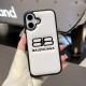 Balenciaga 3D Embossed BB Logo Designer iPhone Case (Black/White)