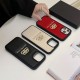 Balenciaga Gold Foil Embossed BB Logo Luxury iPhone Case (Black/White/Red)