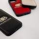 Balenciaga Gold Foil Embossed BB Logo Luxury iPhone Case (Black/White/Red)