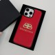 Balenciaga Gold Foil Embossed BB Logo Luxury iPhone Case (Black/White/Red)