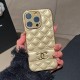 CHANEL Diamond Quilted Leather with Gold-toned CC Logo Luxury iPhone Case (5 Colors)