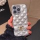 CHANEL Diamond Quilted Leather with Gold-toned CC Logo Luxury iPhone Case (5 Colors)