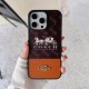 COACH Carriage Logo Color Blocking Designer iPhone Case with Gold Accents