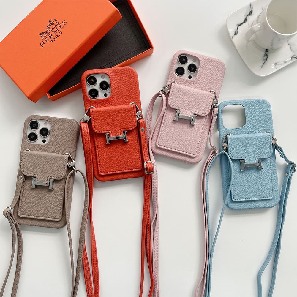 HERMÈS H Lock Designer iPhone Case - Crossbody Bag (8 Colors)