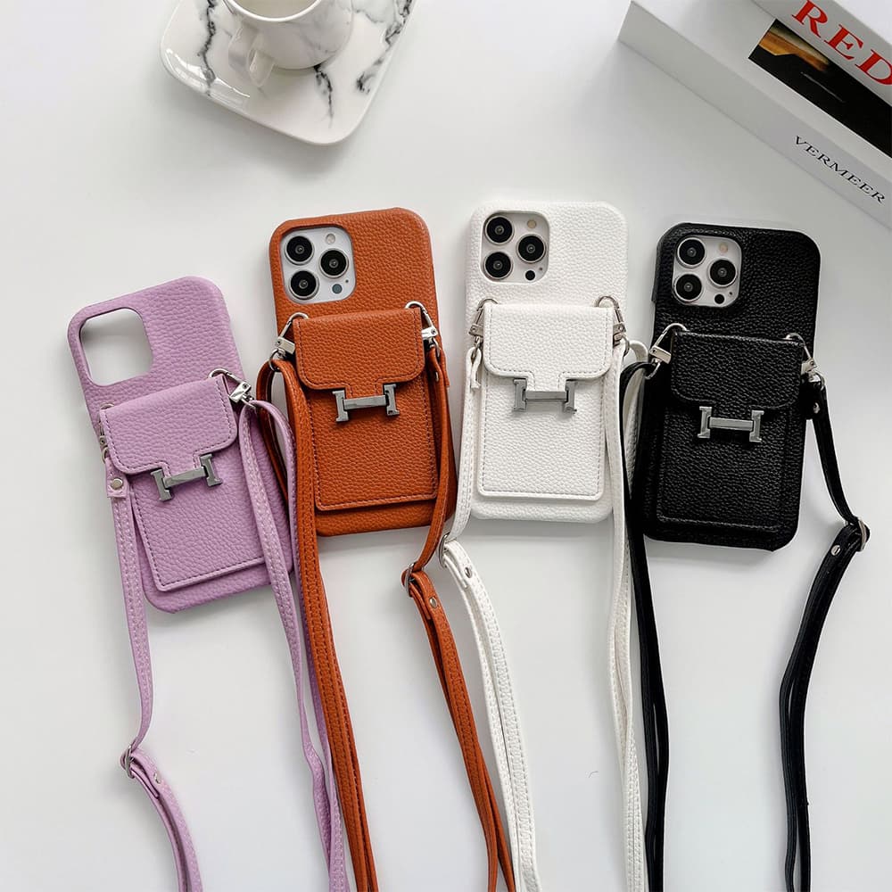 HERMÈS H Lock Designer iPhone Case - Crossbody Bag (8 Colors)