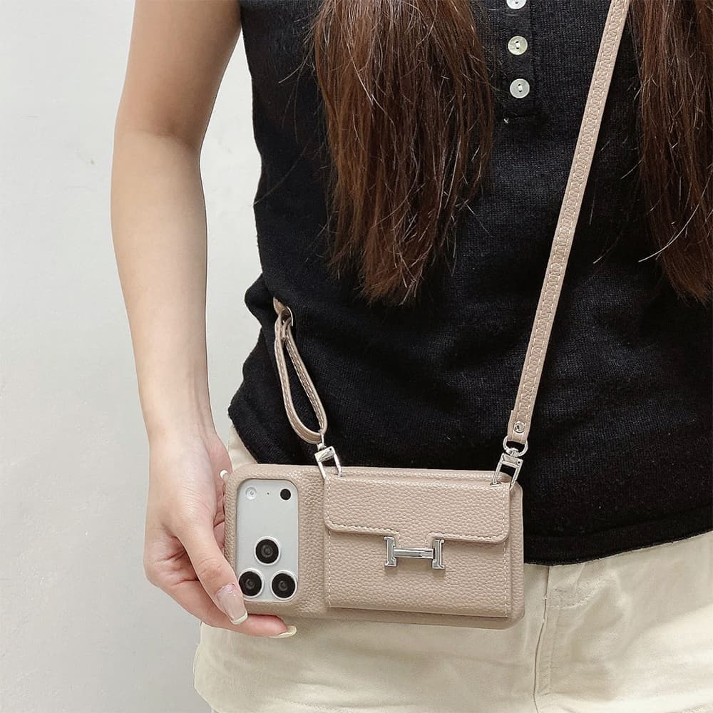 HERMÈS H Lock Tri-Fold Wallet Luxury iPhone Case