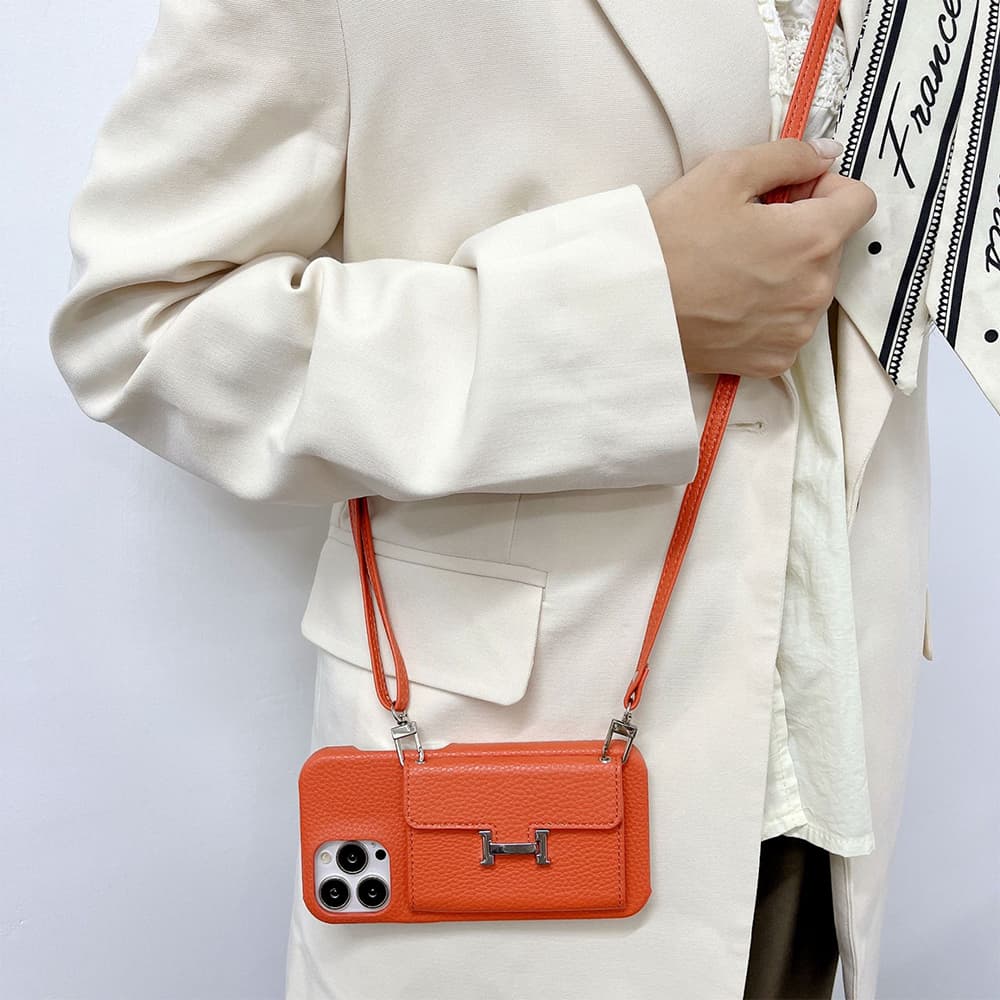 HERMÈS Tri-Fold Wallet Luxury iPhone Case - H Lock (8 Colors)