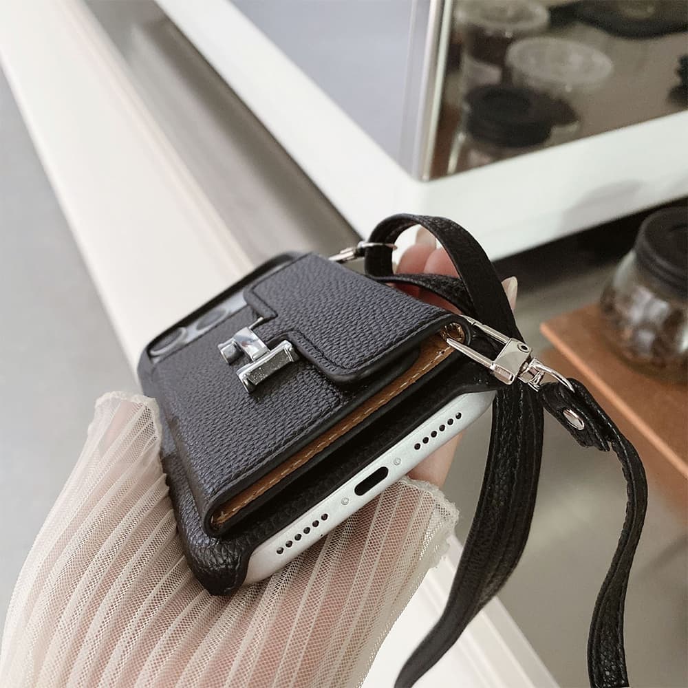 HERMÈS H Lock Tri-Fold Wallet Luxury iPhone Case