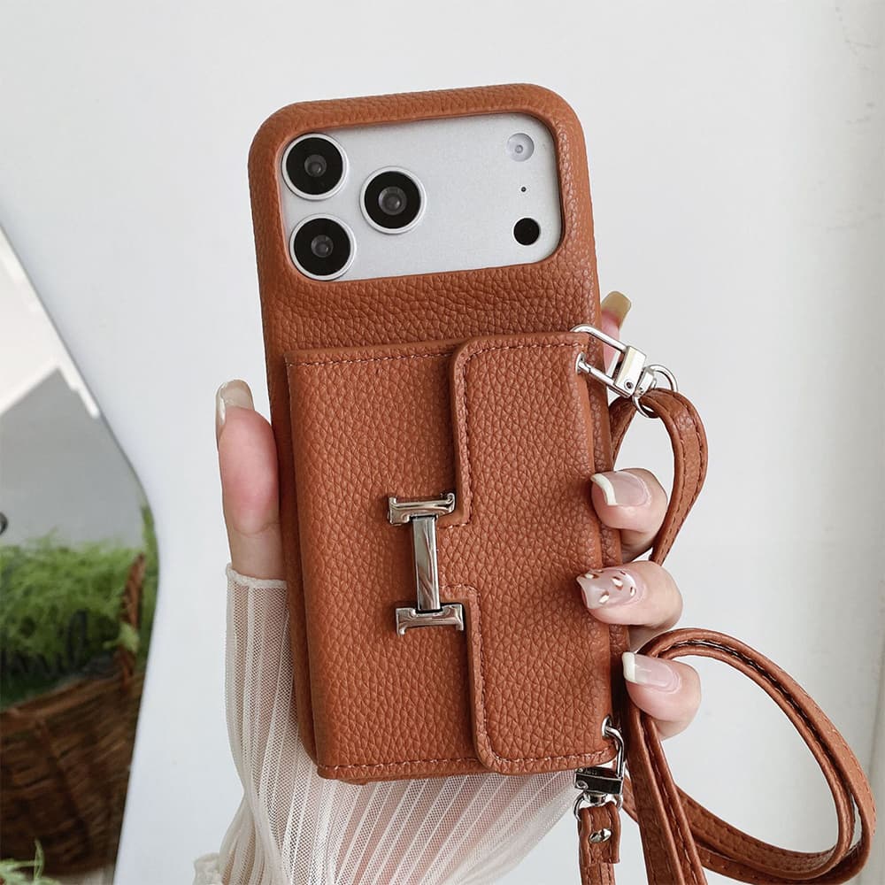 HERMÈS H Lock Tri-Fold Wallet Luxury iPhone Case