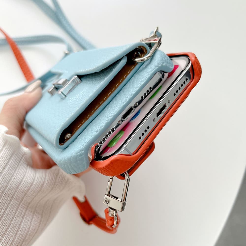 HERMÈS Tri-Fold Wallet Luxury iPhone Case - H Lock (8 Colors)