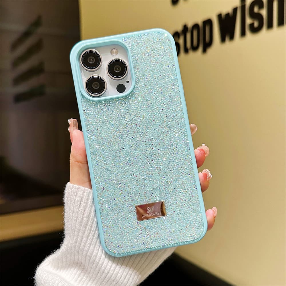 SWAROVSKI Gold-toned Swan Logo Luxury iPhone Case - Crystal Embellished (10 Colors)