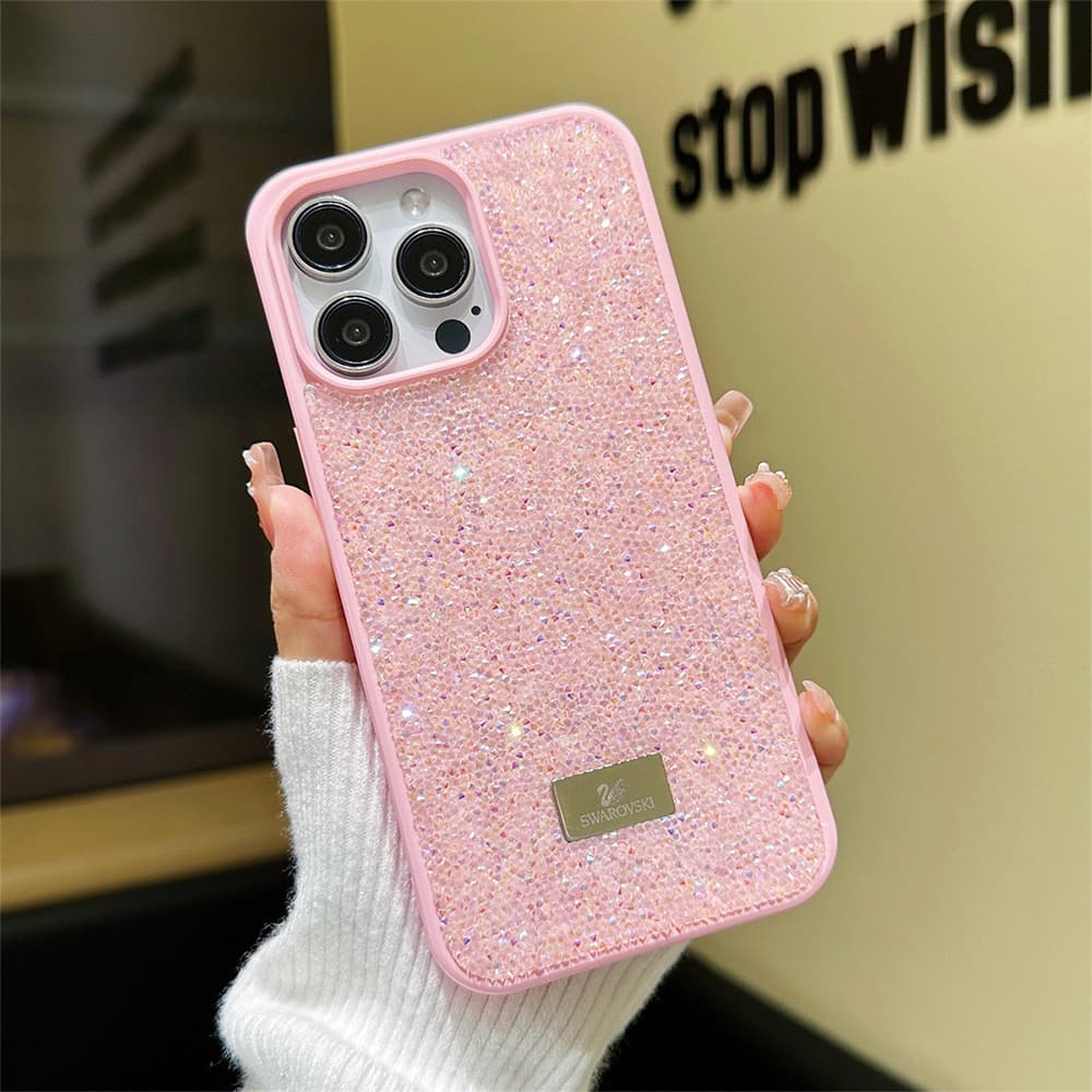SWAROVSKI Gold-toned Swan Logo Luxury iPhone Case - Crystal Embellished (10 Colors)