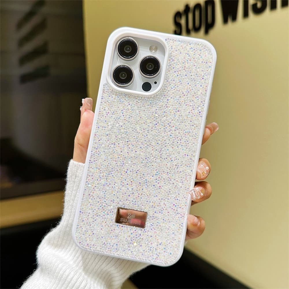 SWAROVSKI Gold-toned Swan Logo Luxury iPhone Case - Crystal Embellished (10 Colors)
