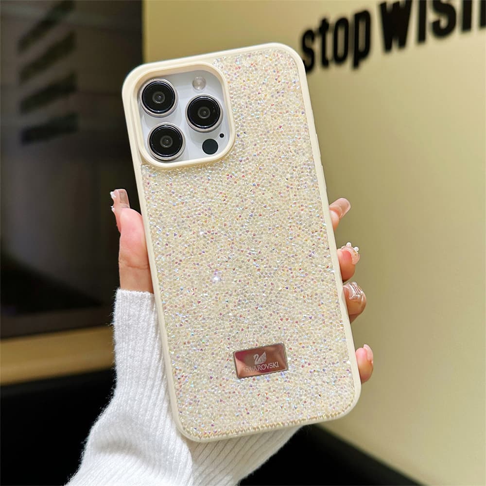 SWAROVSKI Gold-toned Swan Logo Luxury iPhone Case - Crystal Embellished (10 Colors)