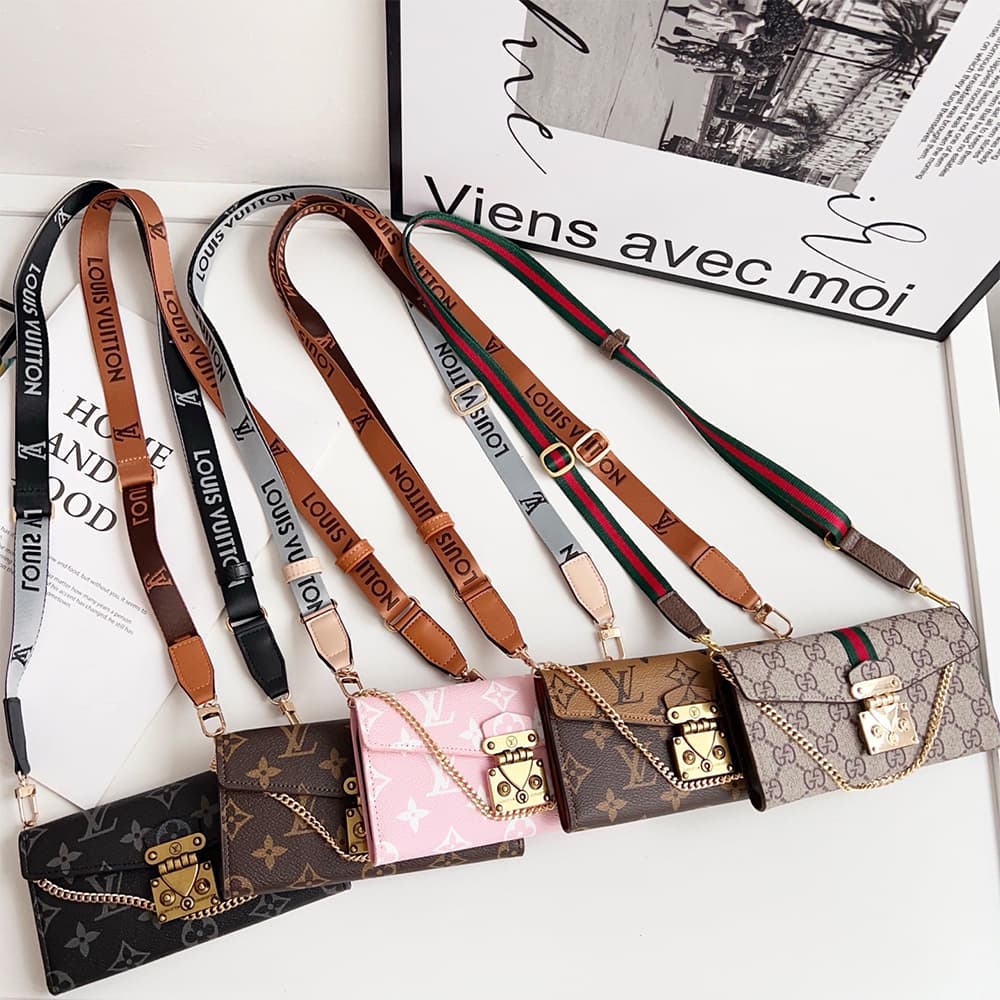 LV & Gucci Mini Crossbody Luxury Phone Case for iPhone & Galaxy S Series - Monogram/GG (5 Colors) 
