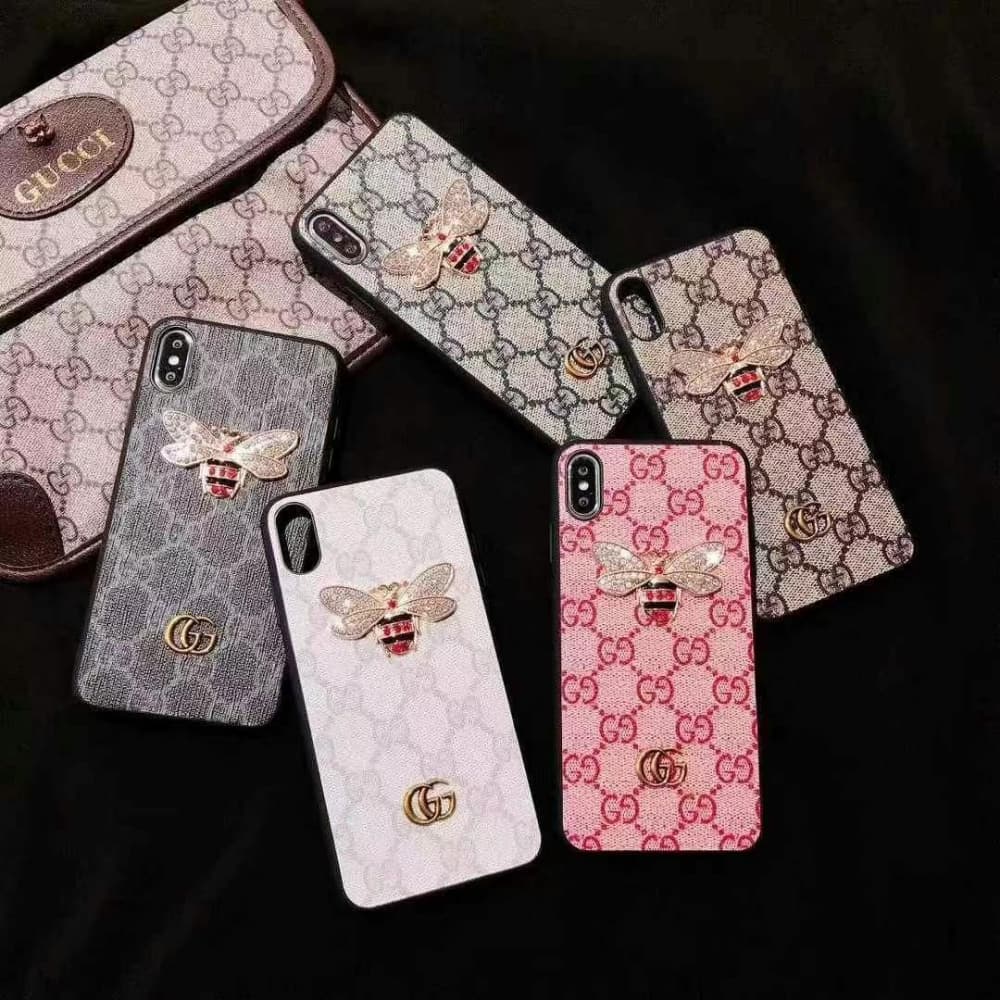 Gucci GG Supreme with Bee Emblem iPhone Case (5 Colors) for iPhone