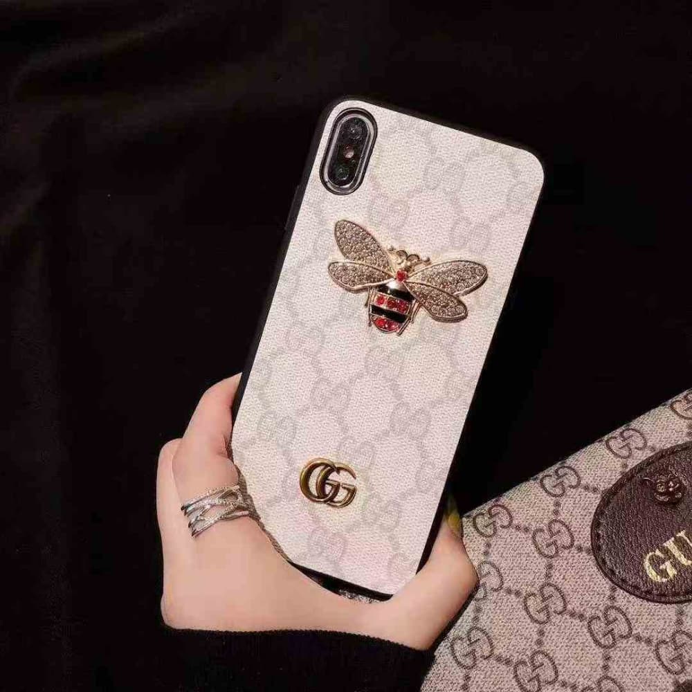Gucci GG Supreme with Bee Emblem iPhone Case (5 Colors) for iPhone