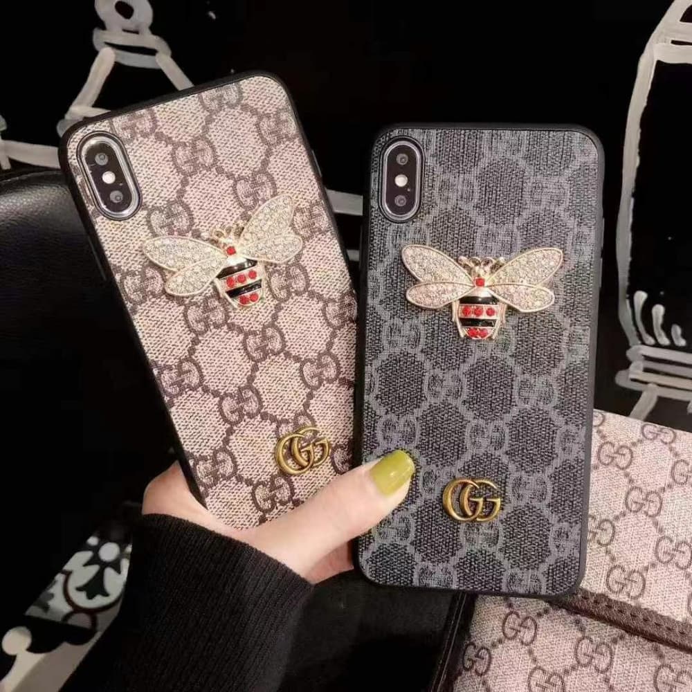 Gucci GG Supreme with Bee Emblem iPhone Case (5 Colors) for iPhone