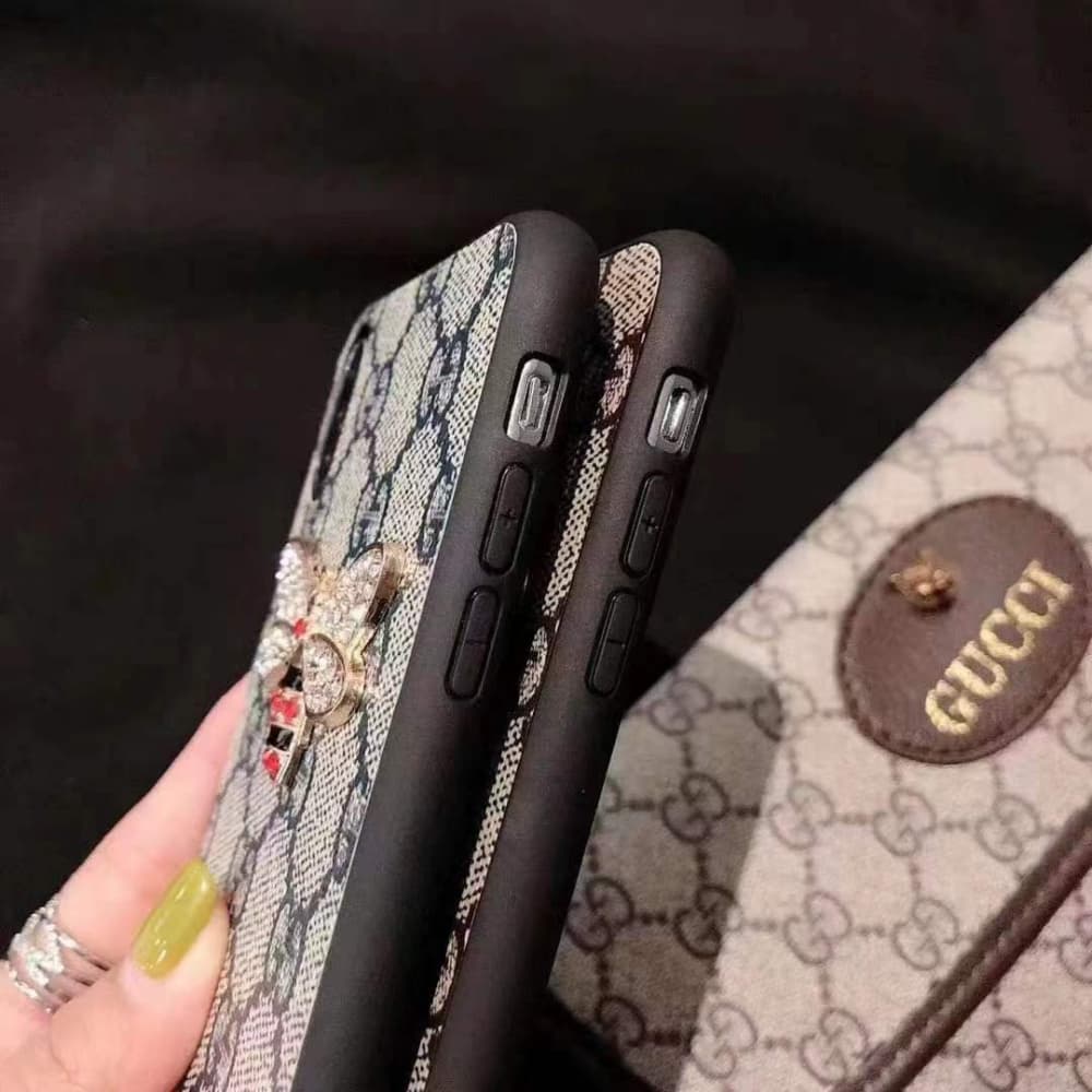 Gucci GG Supreme with Bee Emblem iPhone Case (5 Colors) for iPhone
