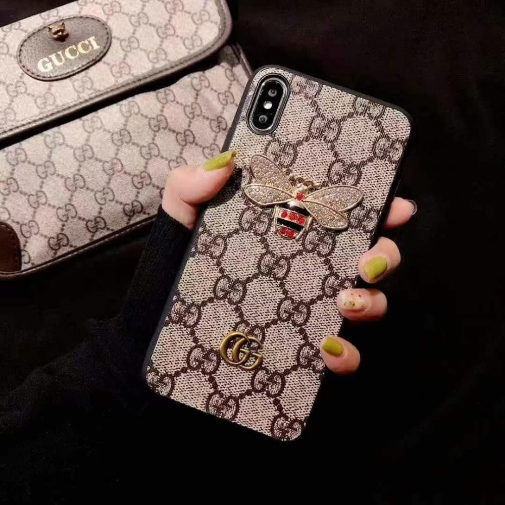 Gucci GG Supreme with Bee Emblem iPhone Case (5 Colors) for iPhone
