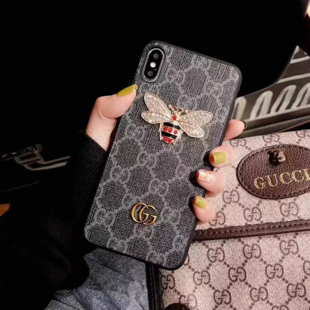 Gucci GG Supreme with Bee Emblem iPhone Case (5 Colors) for iPhone